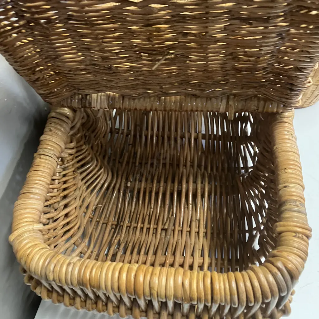Vintage Wicker Picnic Basket, PNG BUKA Basket H52cm, Cane Basket Image 1++