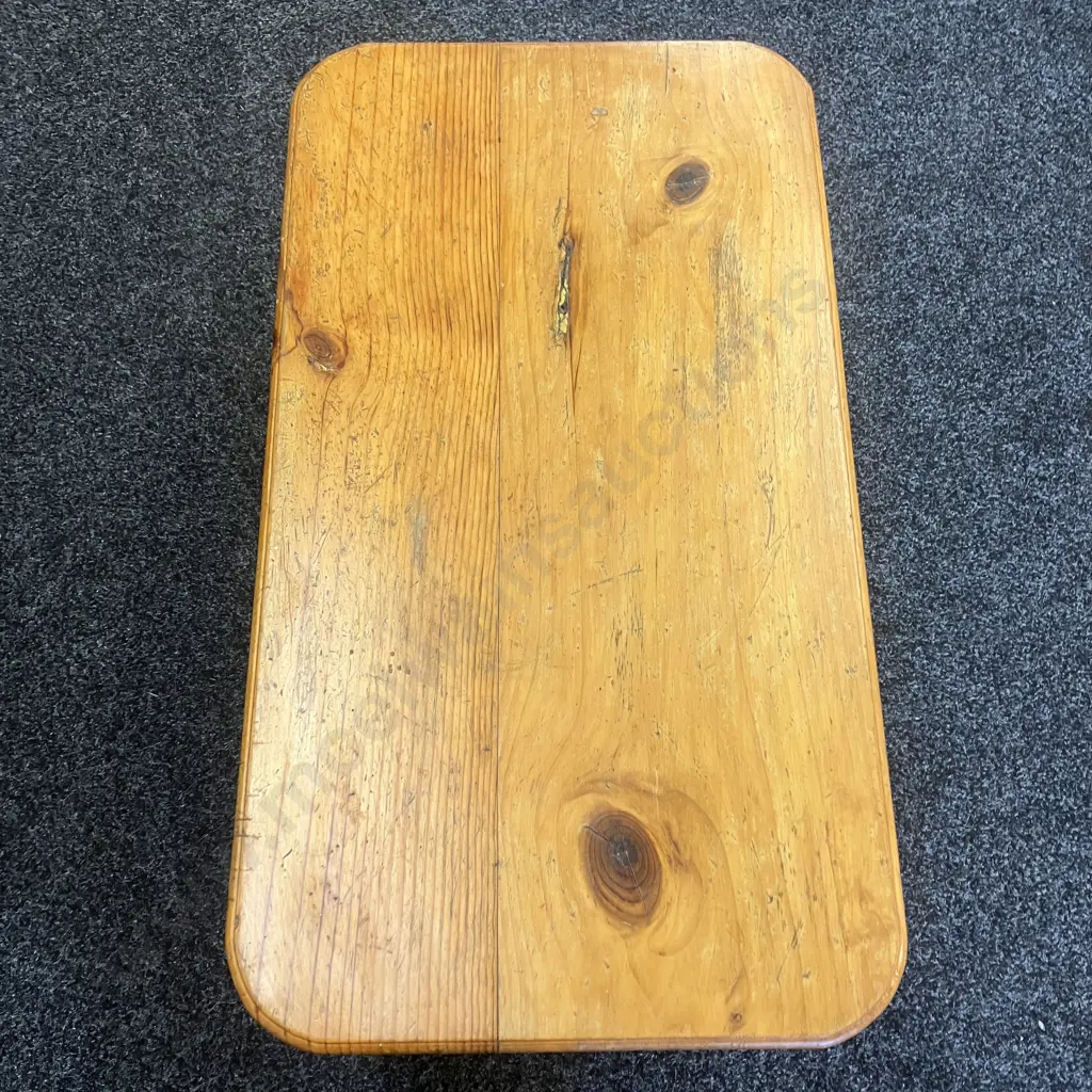 Vintage Pine Brutalist Side Table. H40 W86 D47cm Image 1++