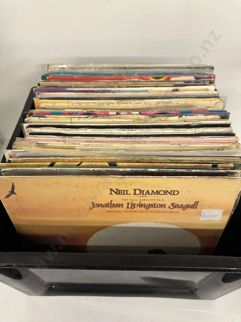 Black Bin Of Assorted LPs Image 1++