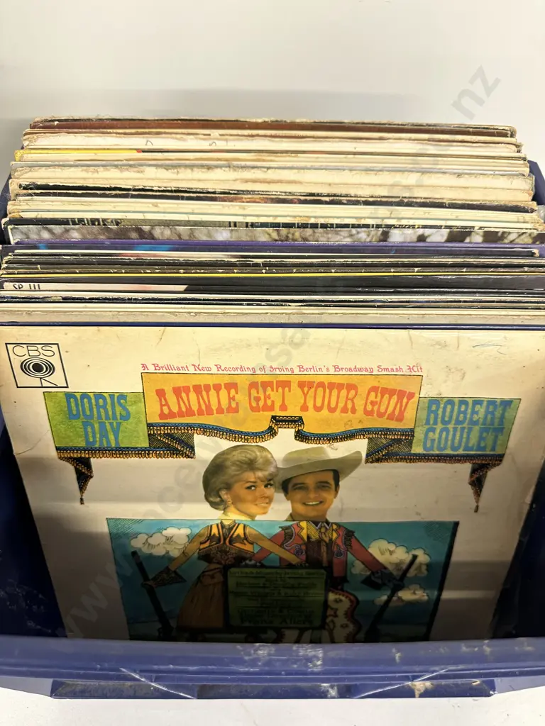 Blue Bin Of Assorted LPs Image 1++