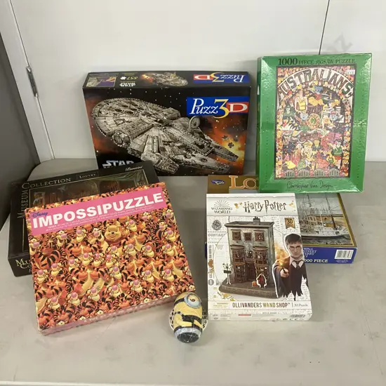 Vintage 1995 Star Wars Millennium Falcon Puzz3D, Disney Impossipuzzle, Harry Potter & Other Puzzles