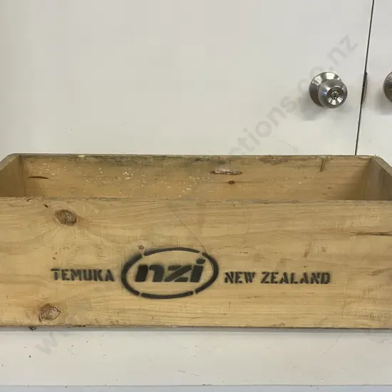 Wooden Temuka NZI New Zealand Box. H21.5 W64 D22.5cm