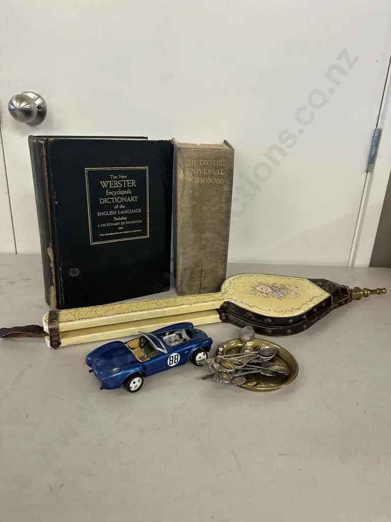 Selection Of Vintage Items Including Bellows, Model Car, The New Webster Encylopedica Dictionary Etc Image 1++