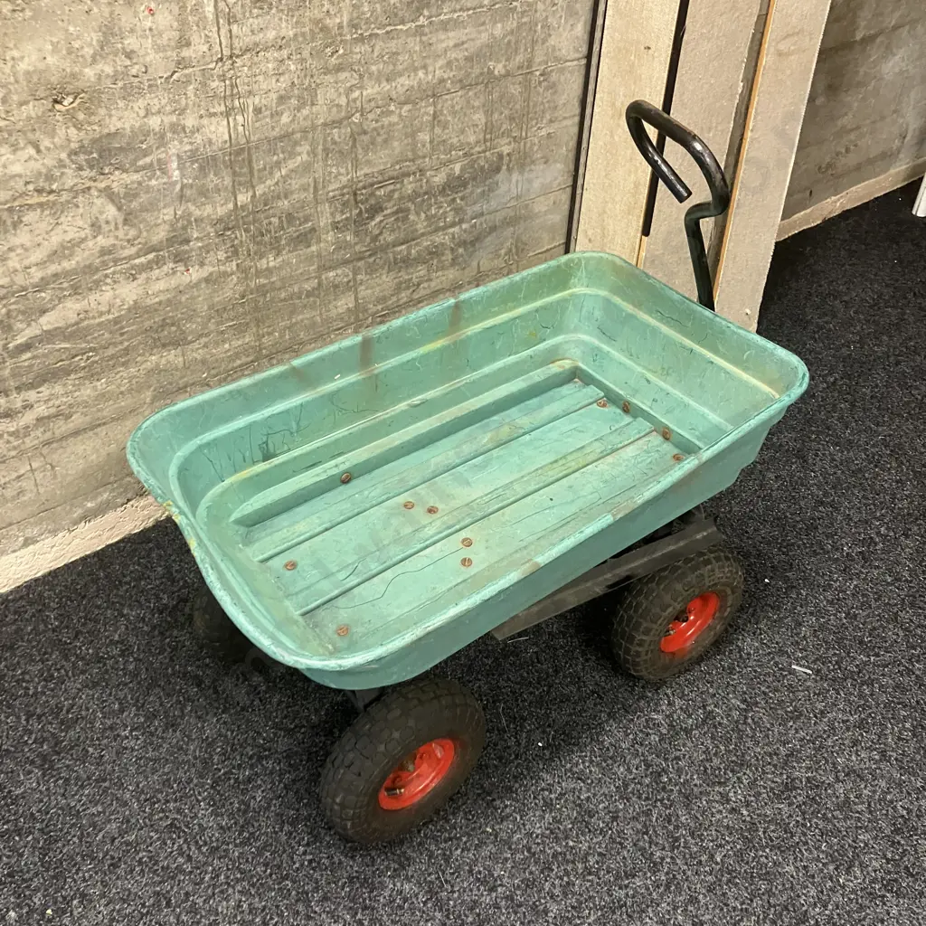 Garden Wagon Hand Cart, 4 Wheel, Tipping Tray Image 1++