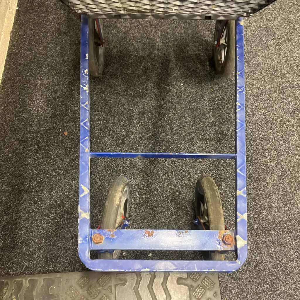 Utility Cart With Hinged Lower Plastic Tray. H99 W120 D60cm Image 1++