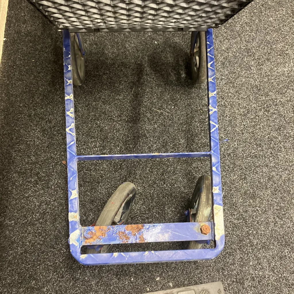 Utility Cart With Hinged Lower Plastic Tray. H99 W120 D60cm Image 1++