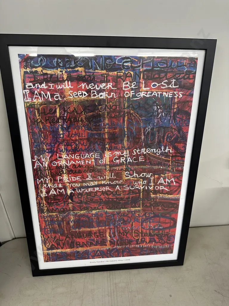 Framed Print Emily Karaka / He Kakano / Ahau 2016. 63 x 45cm Image 1++