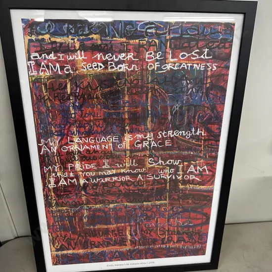 Framed Print Emily Karaka / He Kakano / Ahau 2016. 63 x 45cm