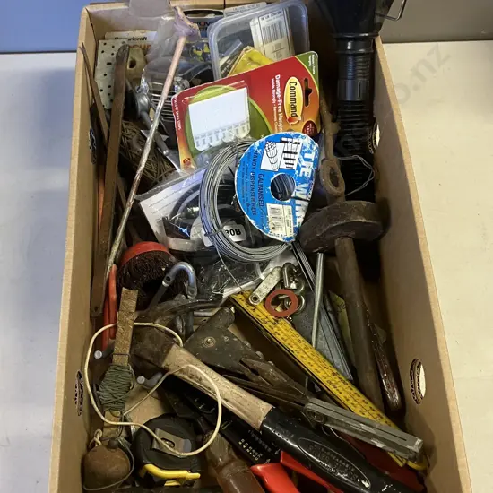 Box Lot Tools, Hardware Etc