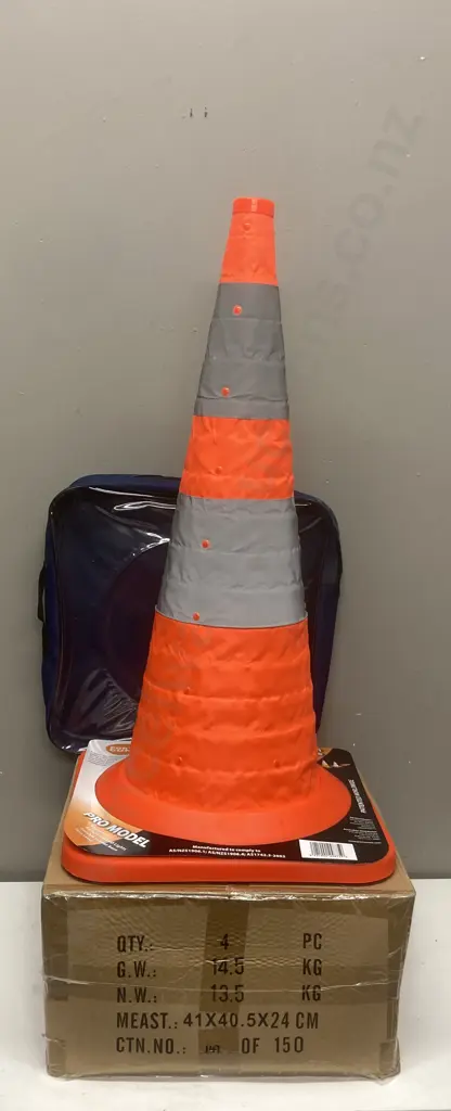NEW - 750mm Pro Collapsible Safety Cone - PortaCone - x 4 Image 1++