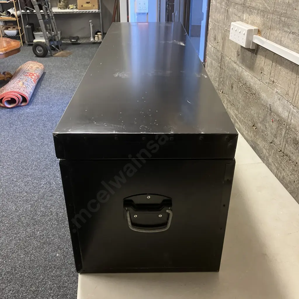 Supercheap 220 Litre Toolbox Painted Black (No Keys). H44 W136.5 D39cm Image 1++