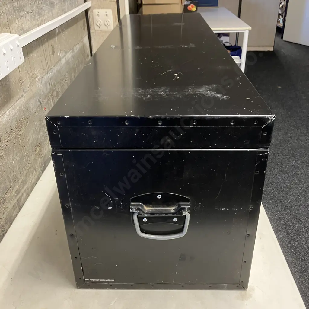 Supercheap 220 Litre Toolbox Painted Black (No Keys). H44 W136.5 D39cm Image 1++