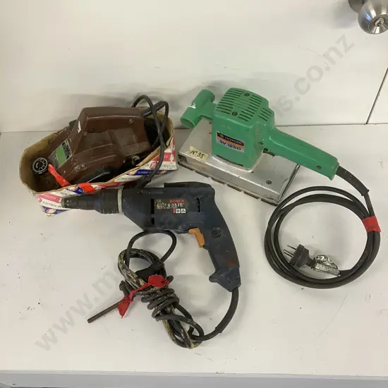 Bosch GSR 6-25 TE Corded Drywall Screwdriver, Hitachi Electric Planer & Orbital Sander