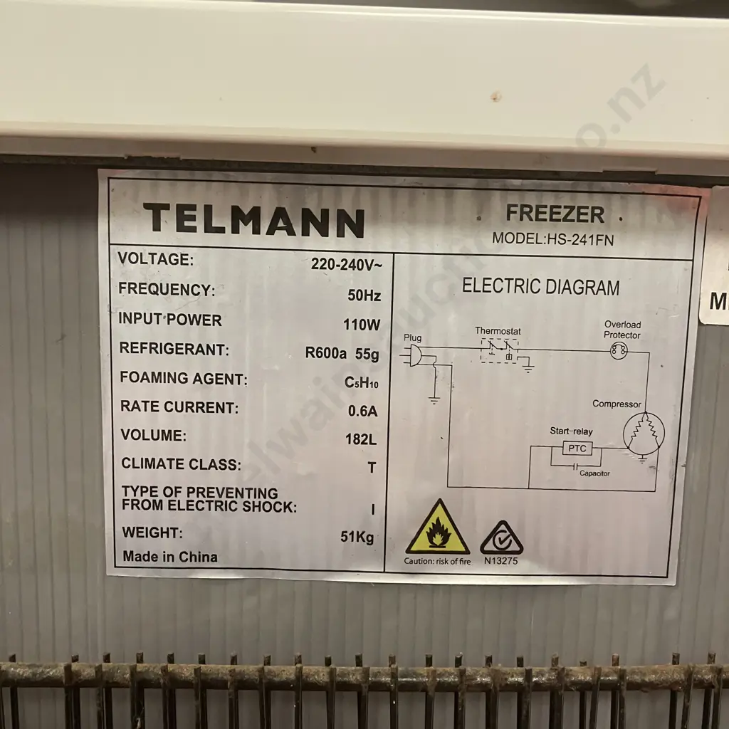 Telmann 180 Litre Upright Freezer - Model HS-Z41FN Image 1++