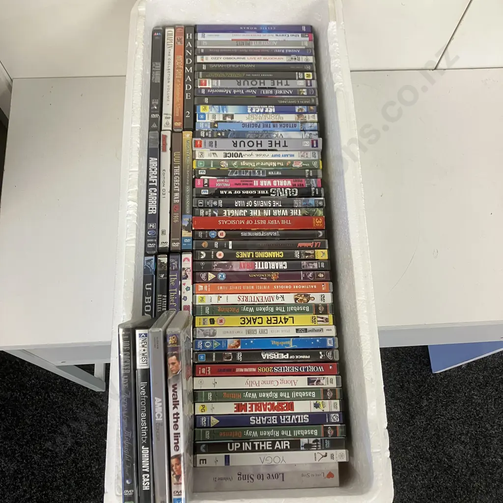 Box Lot Assorted DVDs - Music, War Etc Image 1++
