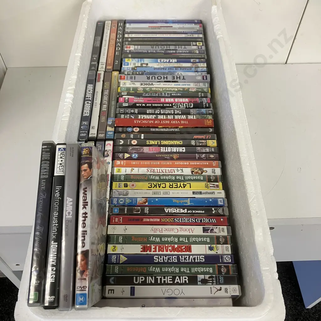 Box Lot Assorted DVDs - Music, War Etc Image 1++