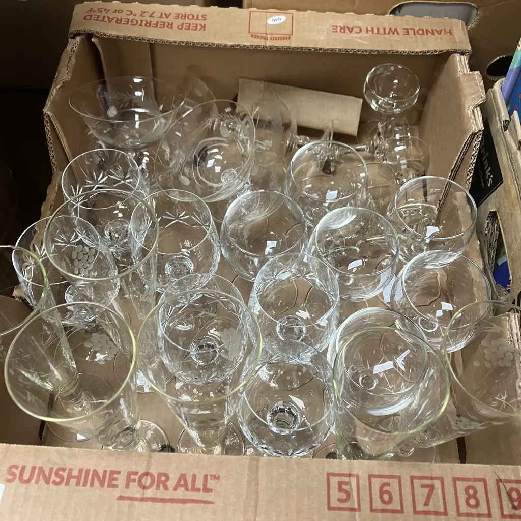 Large Selection Of Wine, Champagne & Sherry Glasses Including Crystal Etc Image 1++