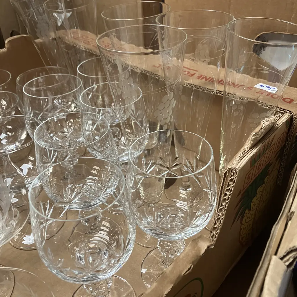 Large Selection Of Wine, Champagne & Sherry Glasses Including Crystal Etc Image 1++