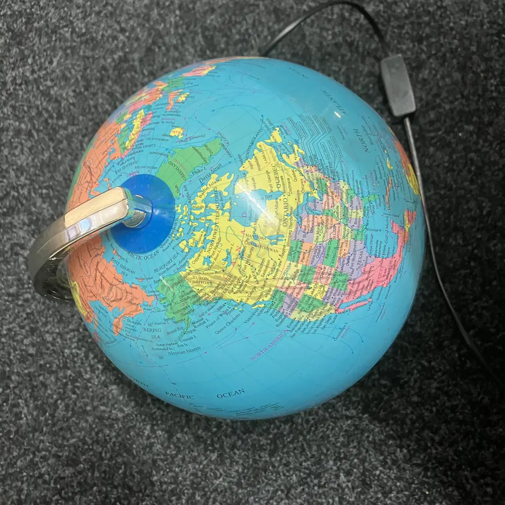 Box lot - CDs, DVDs, Illuminated World Globe, Kambrook Radio / Alarm, Pink Cat Figurine Image 1++