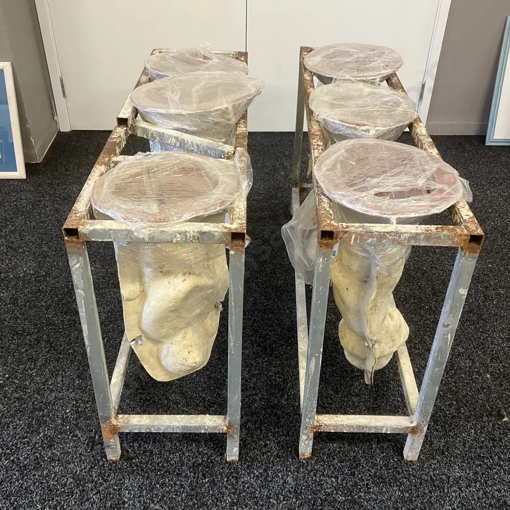 Set of Six Moulds To Make The Concrete Garden Cricketers Set Including The Umpire (Figures 35cm To 51cm High) Image 1++
