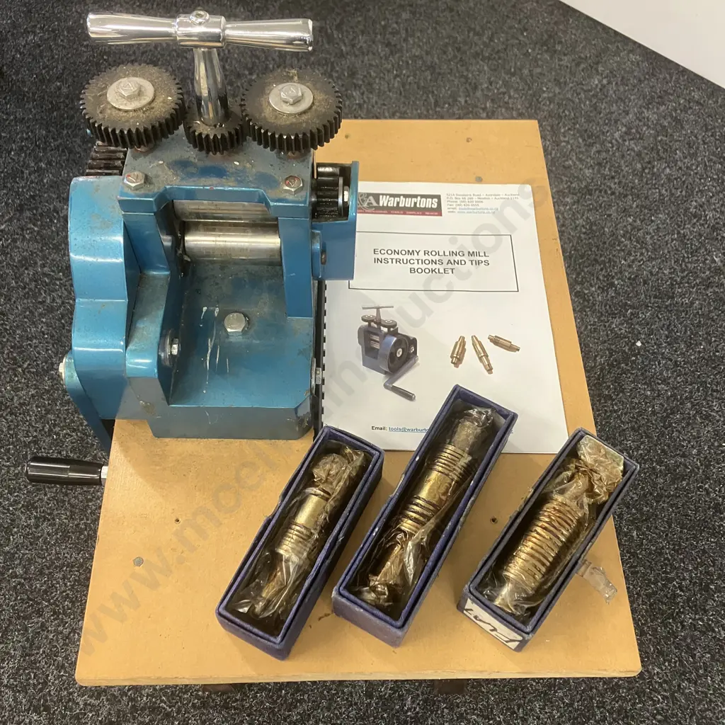 Warburtons Economy Rolling Mill (Jewellery Rolling Mill) (H31 W22 D20cm) With Table (H49 W56 D40cm) Image 1++