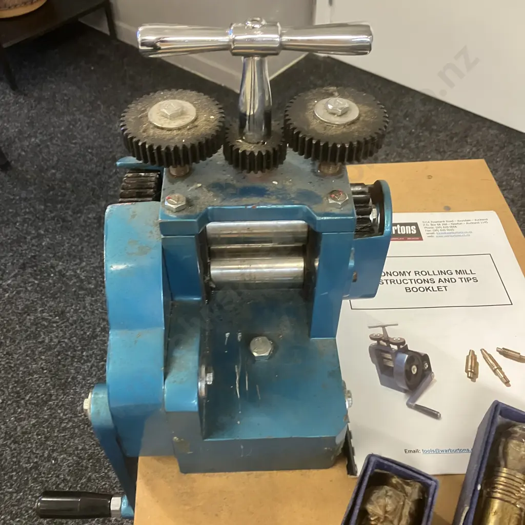 Warburtons Economy Rolling Mill (Jewellery Rolling Mill) (H31 W22 D20cm) With Table (H49 W56 D40cm) Image 1++