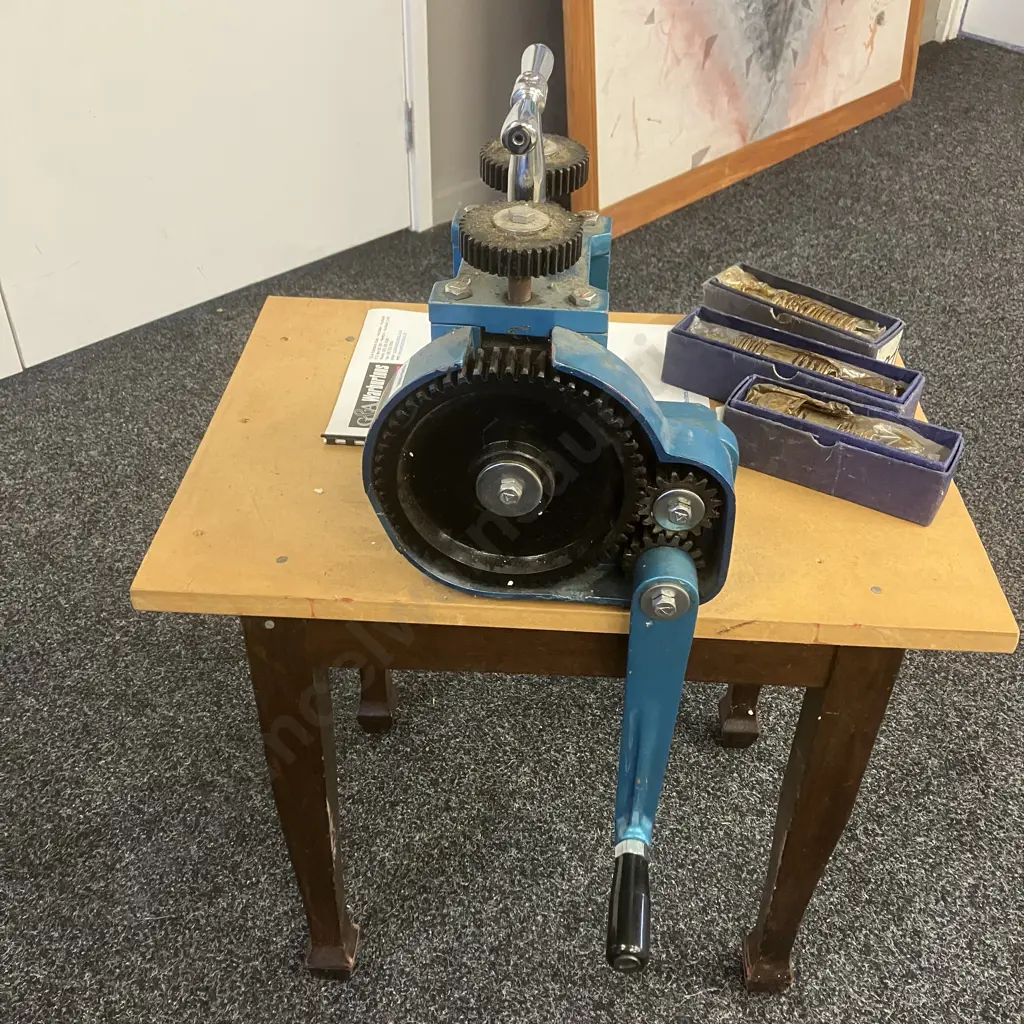 Warburtons Economy Rolling Mill (Jewellery Rolling Mill) (H31 W22 D20cm) With Table (H49 W56 D40cm) Image 1++