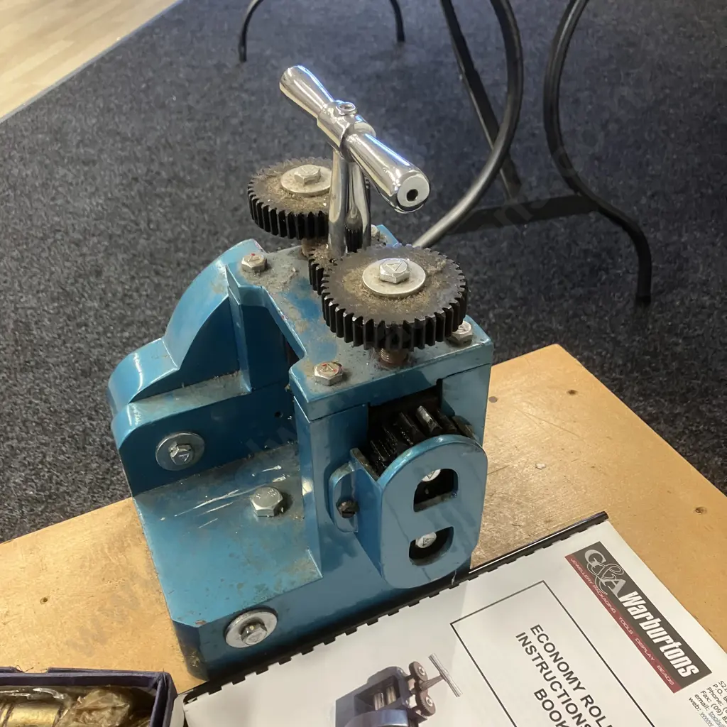 Warburtons Economy Rolling Mill (Jewellery Rolling Mill) (H31 W22 D20cm) With Table (H49 W56 D40cm) Image 1++