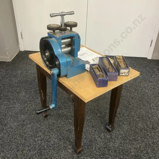 Warburtons Economy Rolling Mill (Jewellery Rolling Mill) (H31 W22 D20cm) With Table (H49 W56 D40cm)
