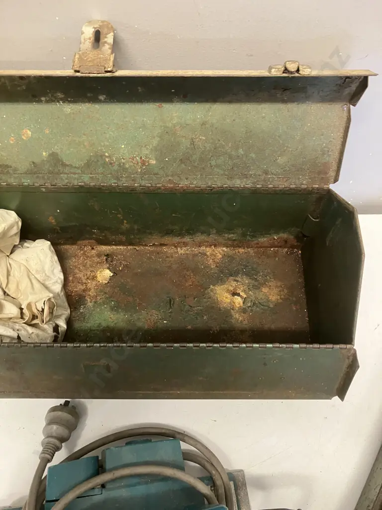 SK Wayne Metal Toolbox, Assorted Sockets Including SK. Makita Electric Planer Image 1++