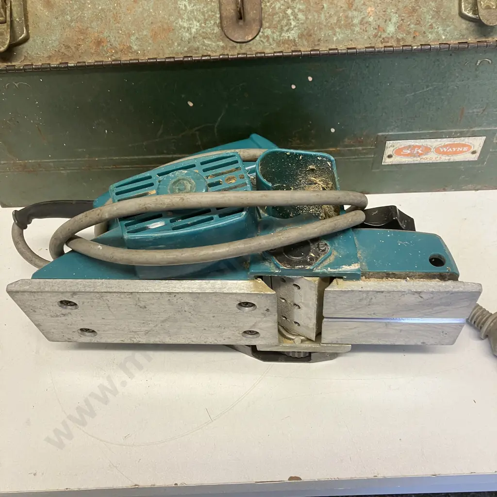 SK Wayne Metal Toolbox, Assorted Sockets Including SK. Makita Electric Planer Image 1++