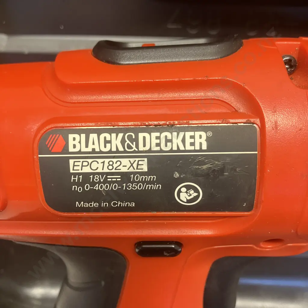 Black & Decker EPC182-XE 18V Cordless Compact Drill Driver With 2 x Batteries & Case (No Charger) Image 1++