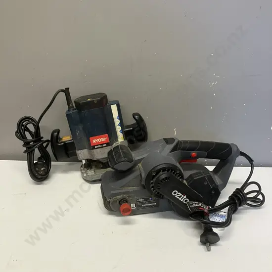 Ryobi 1200W Plunge Router ERT241200 & Ozito BSR-7000 800W Belt Sander