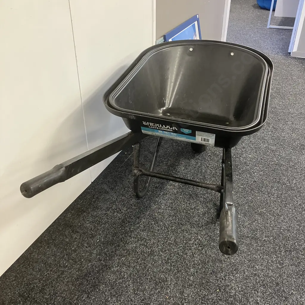 Sherlock Brand Wheelbarrow With 80 Litre Poly Tray Image 1++
