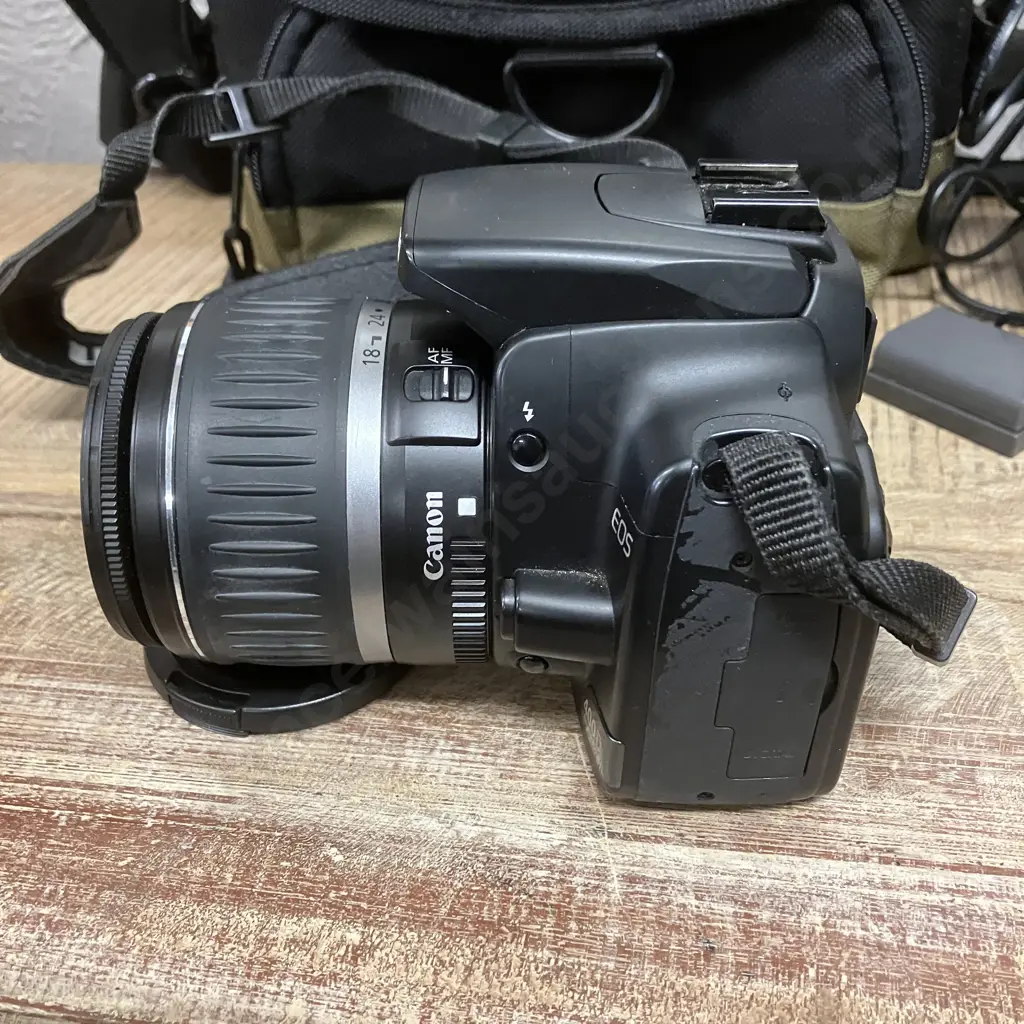 Canon EOS 400D Camera With 18-55mm Lens, Batteries & Charger, Bag & Remote Switch Image 1++