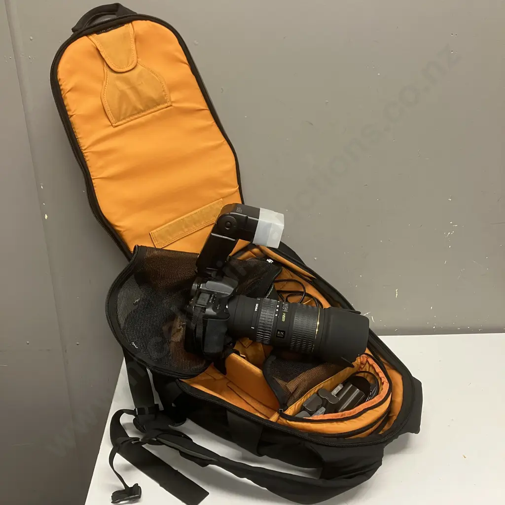 Canon EOS 10D 6.3MP DSLR Camera, Sigma 70-200mm f2.8 APO HSM Lens, Batteries, Charger, With Crumpler Camera Backpack Image 1++