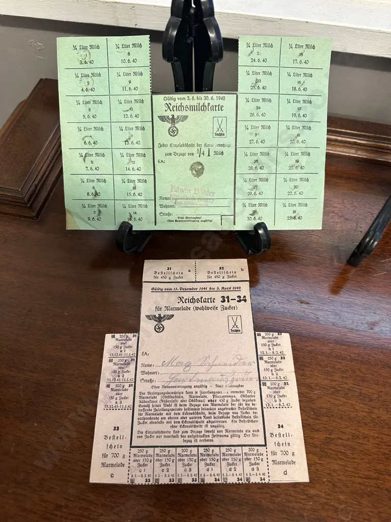 World War 11 German Food Ration Cards Image 1++