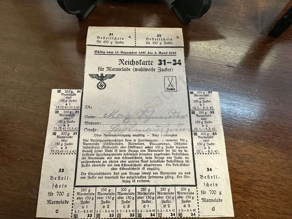 World War 11 German Food Ration Cards Image 1++
