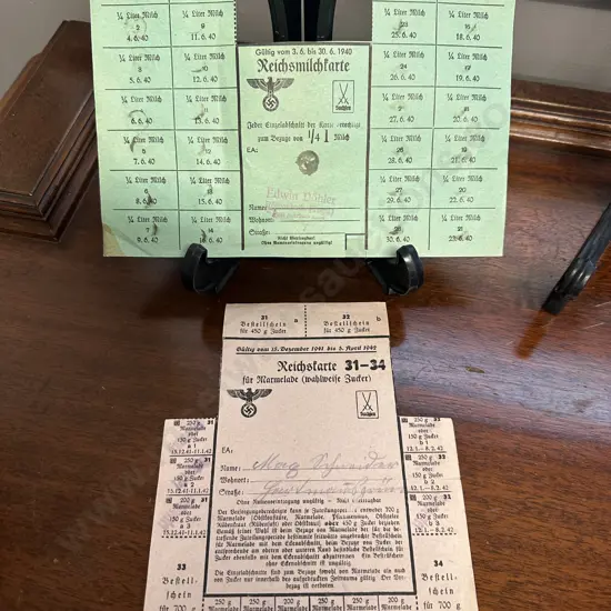 World War 11 German Food Ration Cards