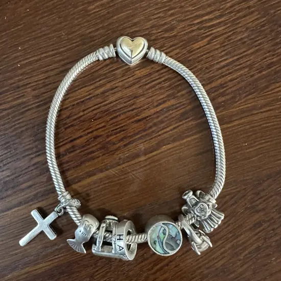 Pandora Bracelet With Assorted Charms Some Stamped 925
