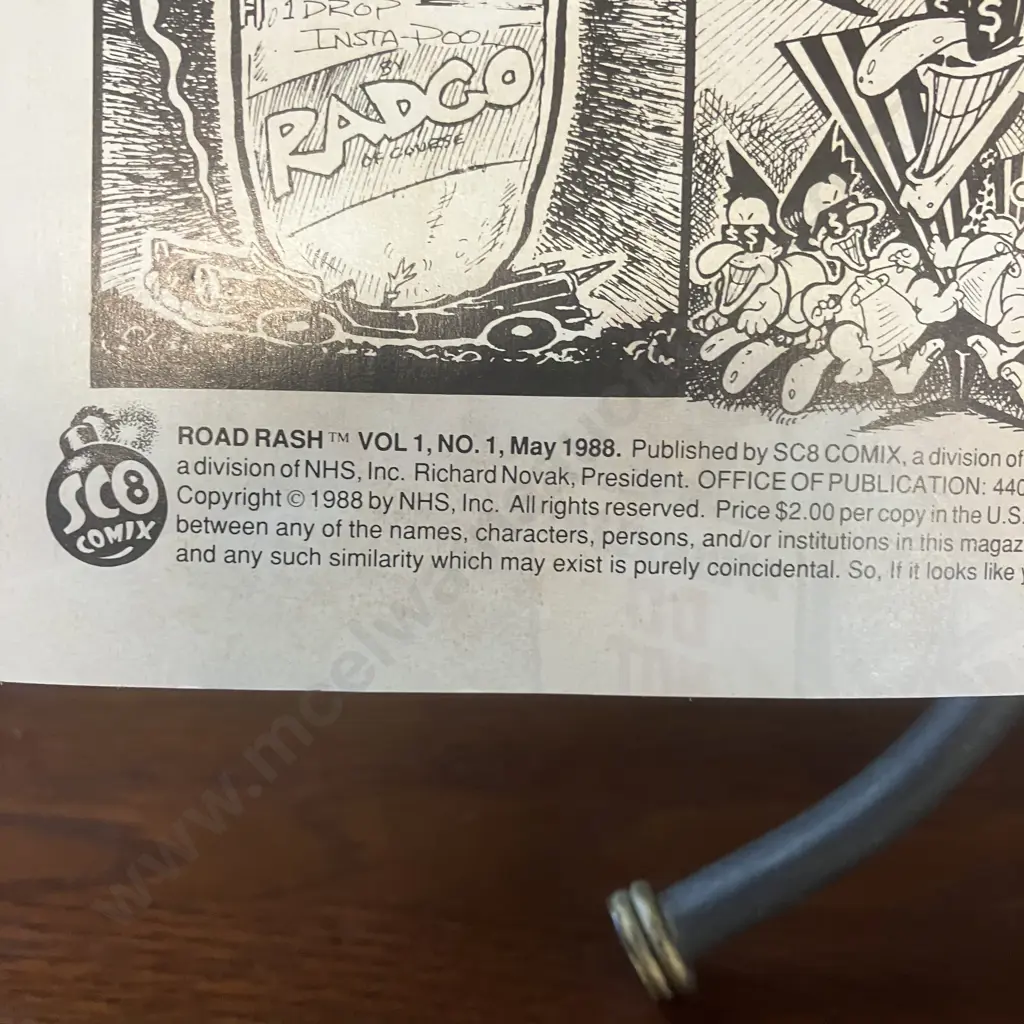 Rare Collectable Road Rash Comic #1 Published by SC8 Comix/Santa Cruz Skateboards, May 1988 Image 1++