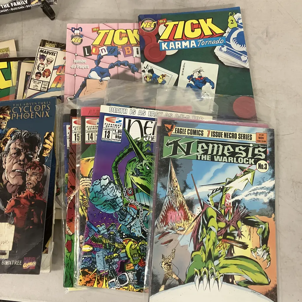 The Tick Omnibus & Comics, Marvel Comics Incl Fantastic Four Epic Collection & Nemesis The Warlock Comics Image 1++