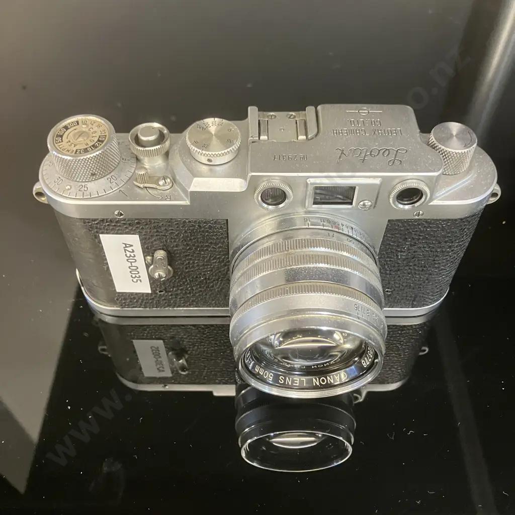 Rare Leotax Model K Rangefinder Camera (#29317) With Canon 50mm f1.8 Lens (#123778) 1955 Image 1++