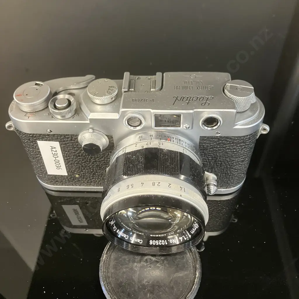 Rare Leotax Model K Rangefinder Camera (#3121807) With Canon 50mm f1.4 Lens (#1102506) 1955 Image 1++