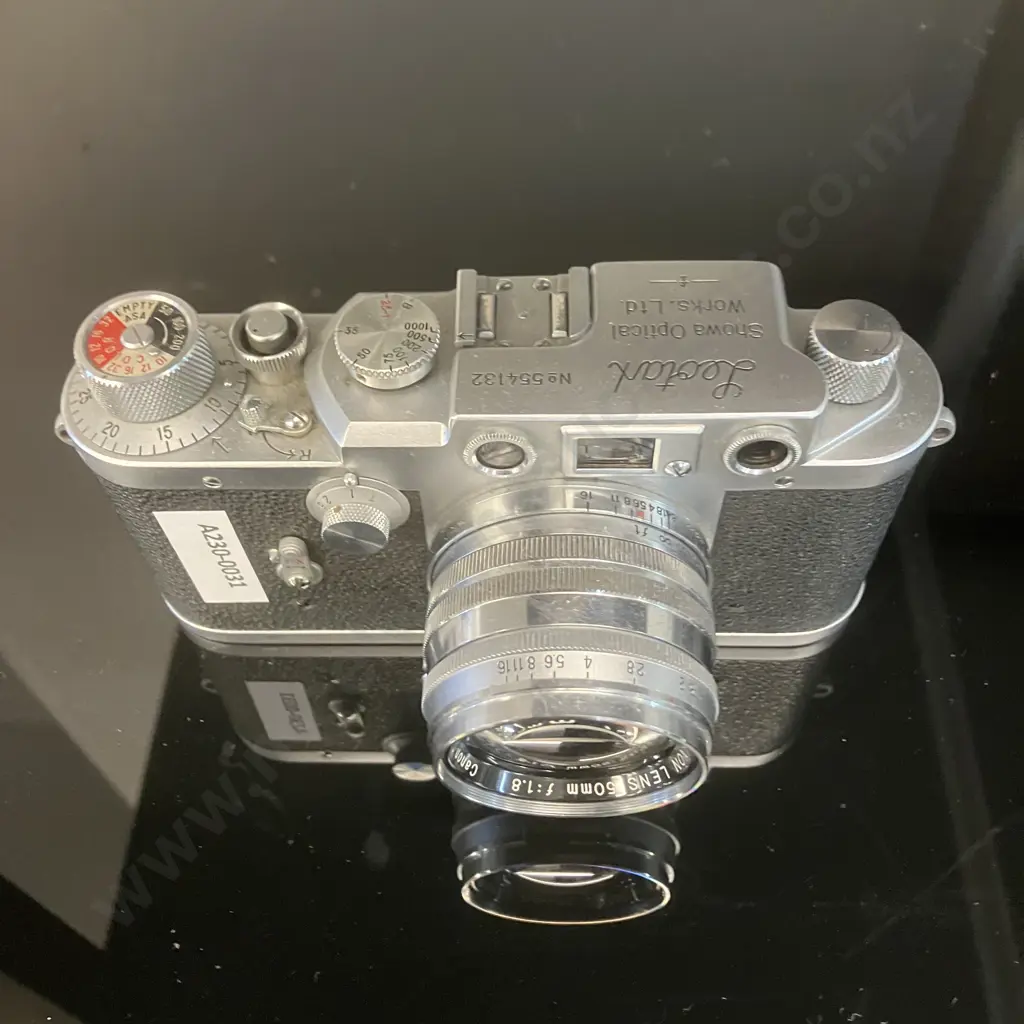 Rare Showa Works (Shōwa Kōgaku) Leotax K3 Rangefinder Camera (#554132) With Canon 50mm f1.8 Lens (#136742) 1958 Image 1++