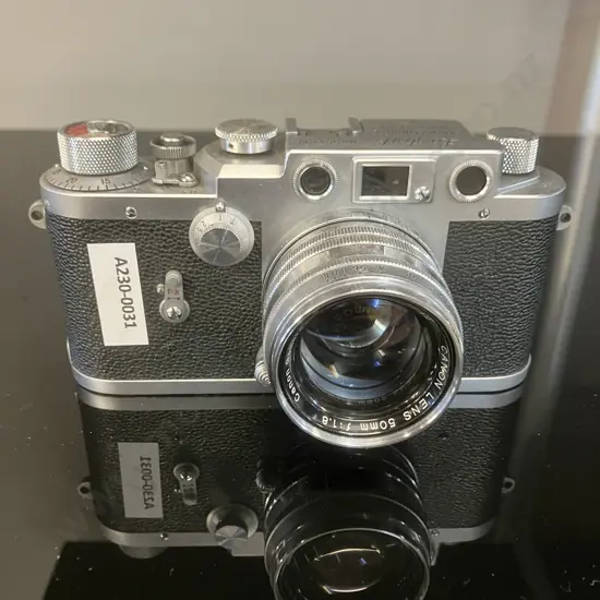 Rare Showa Works (Shōwa Kōgaku) Leotax K3 Rangefinder Camera (#554132) With Canon 50mm f1.8 Lens (#136742) 1958