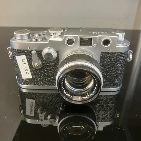 Rare Leotax Model FV Rangefinder Camera (#307801) With Canon 50mm f1.8 Lens (#270416) 1958 Japan