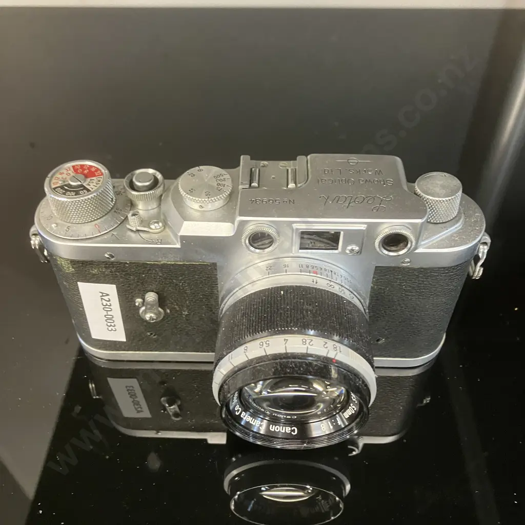 Rare Showa Works (Shōwa Kōgaku) Leotax K Rangefinder Camera (#56934) With Canon 50mm f1.8 Lens (#244123) 1955 Image 1++