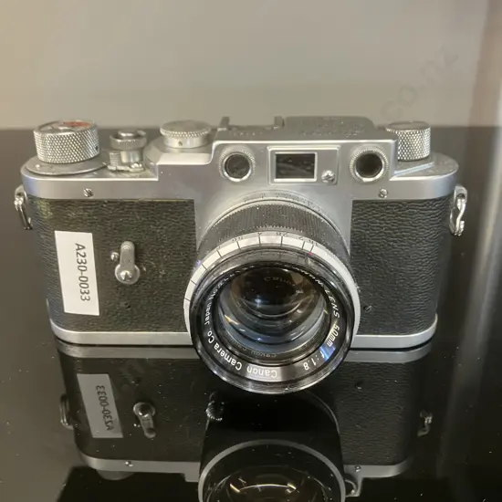 Rare Showa Works (Shōwa Kōgaku) Leotax K Rangefinder Camera (#56934) With Canon 50mm f1.8 Lens (#244123) 1955