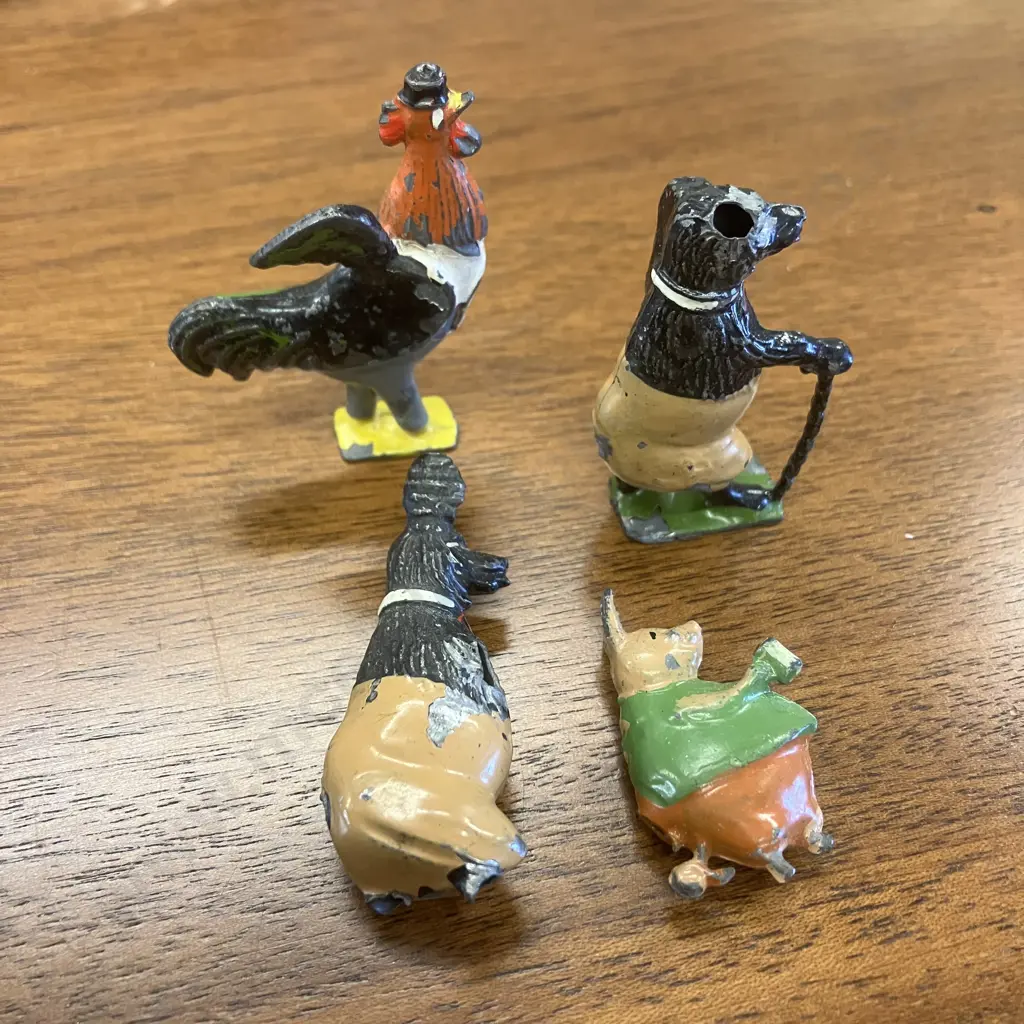 1930s Britain's Cadbury Cococub Lead Figurines x 4 (As Found) Image 1++